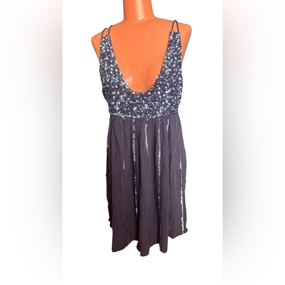 Sparkling Black Sequin Mini Dress